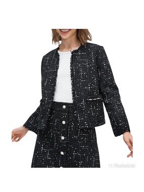 Kate Spade New York Embellished Tweed Jacket Size 8 Worn Once!